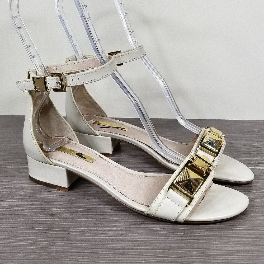 Louise et Cie Isabelle Studded Sandals, Ivory Leather, Womens Size 7 US / 37